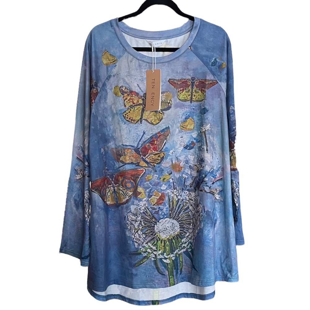 New Blue Butterfly Tunic